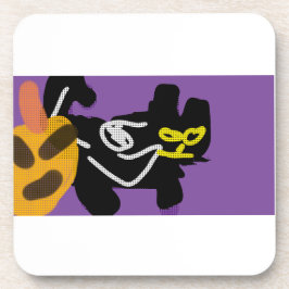 Posavasos Gato negro y amor otoñal