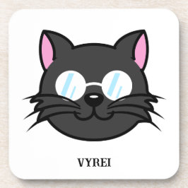 Posavasos Gato oscuro Gato negro Gato Gris vestido con lente