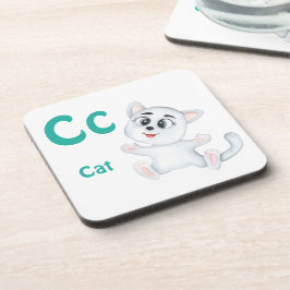 Posavasos Gato personaliza ABC: Letra C - Agrega tu nombre
