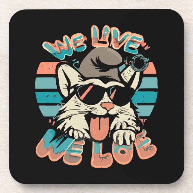 Posavasos Gato pitufo - Vivimos Amamos  (Frente)