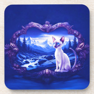 Posavasos Gato Siamés En Marco Escenario