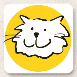 Posavasos Gato sonriente feliz. Temática de gatos