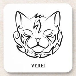 Posavasos Gato tribal negro y blanco