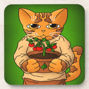 Posavasos Gato Vegan Gardener