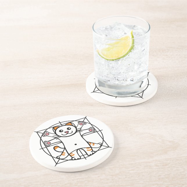 Posavasos Gato Vitruviano (Lado)