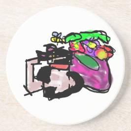 Posavasos Gato y flores de primavera 