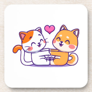 Posavasos Gato y Shiba Inu