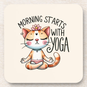 Posavasos Gato Yoga Pose - Mañana Empieza Con Yoga