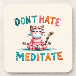 Posavasos Gato Yoga Pose - No Odies, Meditate