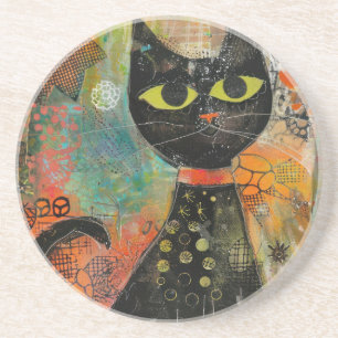 Posavasos Gatos de acuarela Boho - Arte felino de tierra (7)