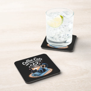 Posavasos Gatos de Café y Alfombras de Yoga Gato de Yoga Div
