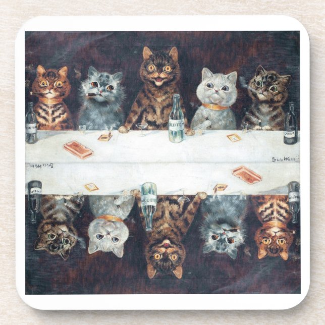 Posavasos gatos de Louis Wain (Frente)