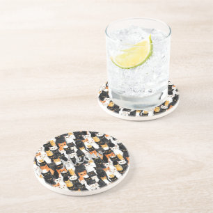 Posavasos Gatos de Naranja blanco negro