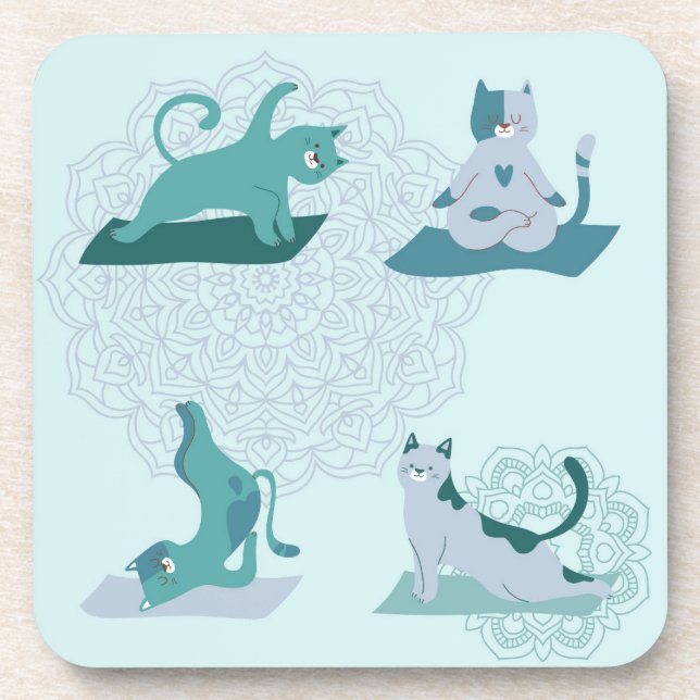 Posavasos Gatos de yoga (Frente)