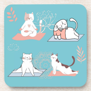 Posavasos Gatos de yoga loto