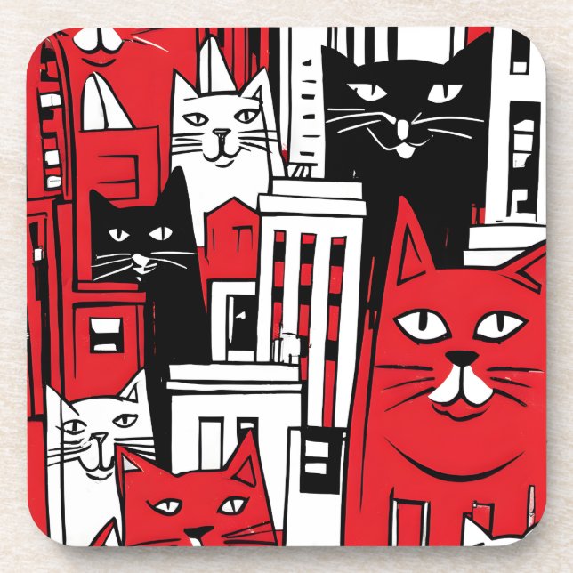 Posavasos Gatos en Nueva York (Frente)
