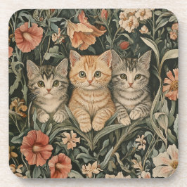 Posavasos Gatos en un Jardín de Vintage al estilo William Mo