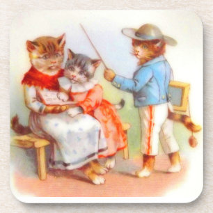 Posavasos Gatos gatos gatitos vestidos de Victoria