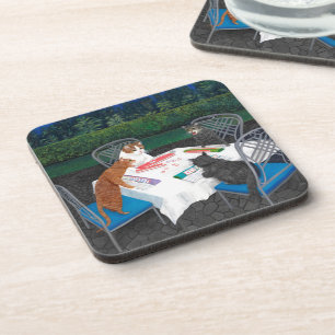 Posavasos Gatos jugando Mahjong