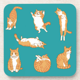 Posavasos Gatos Naranjas Divertidos