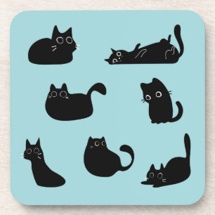 Posavasos Gatos negros divertidos