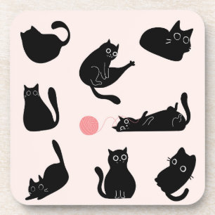 Posavasos Gatos negros tontos