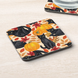 Posavasos Gatos negros y calabazas