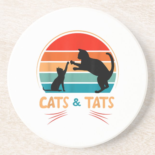 Posavasos Gatos & Tats - Gato  (Frente)