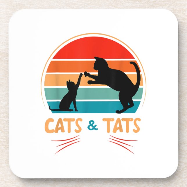 Posavasos Gatos & Tats - Gato  (Frente)