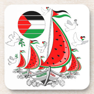 Posavasos Gaza: Barcos de la Flotilla de Sumuda por la Liber