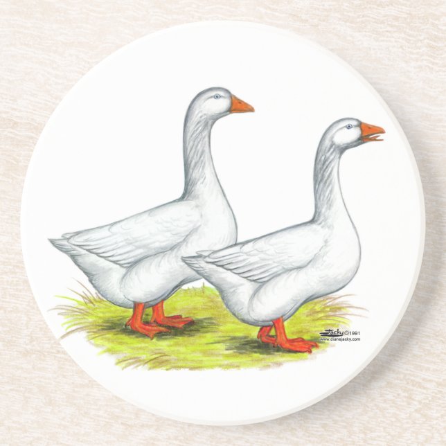 Posavasos Geese: Embden Pair (Frente)