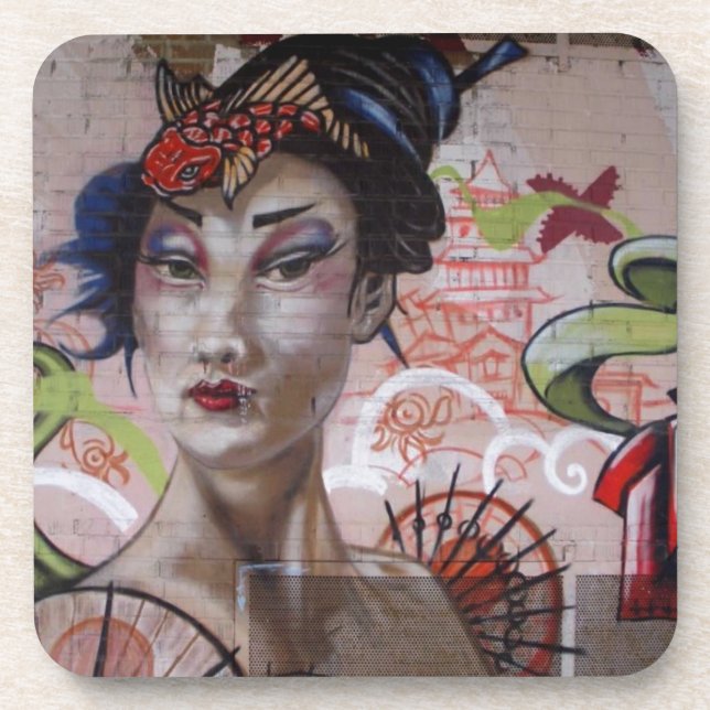Posavasos Geisha Graffiti Urban Street Art (Frente)