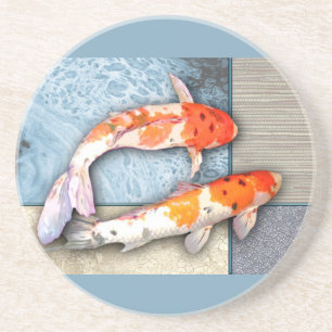 Posavasos Gemelos de Sanke Koi en piscina oriental del