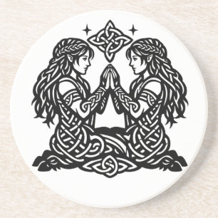 Posavasos Géminis — Gemelos del Zodiaco de Tinta Embrujada