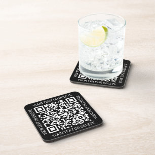 Posavasos Generador de código QR Negocio Promocional Negro