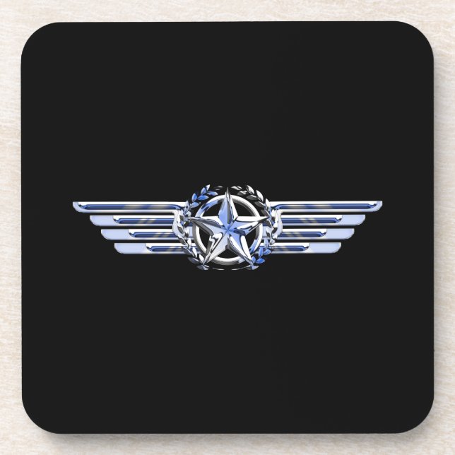 Posavasos General Air Pilot Chrome como Star Wings Black (Frente)