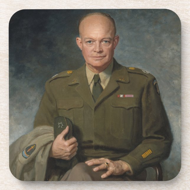 Posavasos General Dwight Eisenhower Retrato pintado de 5 est (Frente)