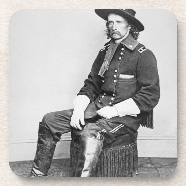 Posavasos General George A. Custer (foto de b/w) (Frente)
