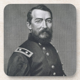 Posavasos General Philip Sheridan, grabado de un photograp