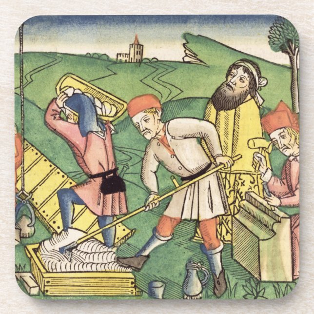 Posavasos Génesis 11 1-9 que construye la torre de Babel, de (Frente)