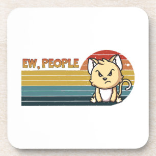 Posavasos Gente de gato divertida linda enojada
