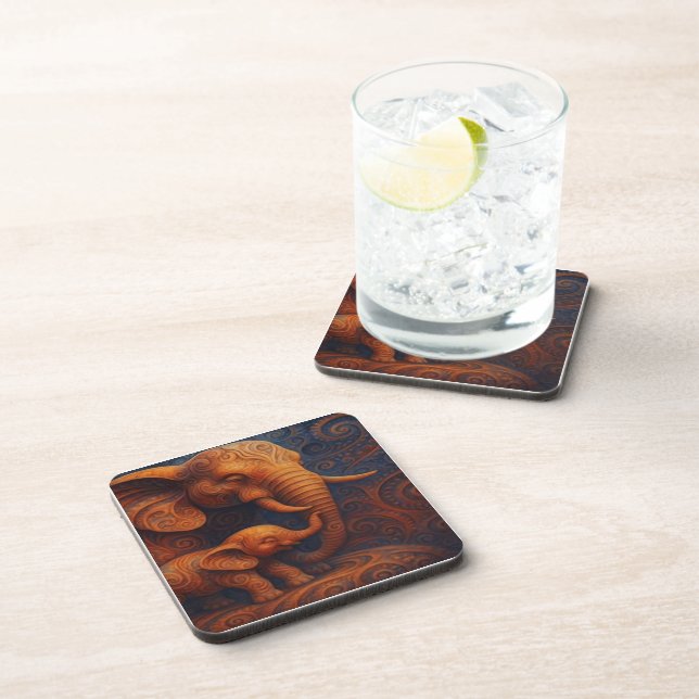 Posavasos Gentle Elephants Beverage Coaster (Lado Derecho)