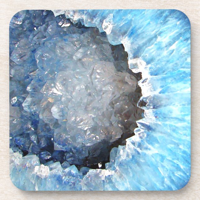 Posavasos Geode de cristal azul de caída (Frente)
