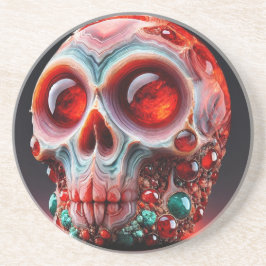 Posavasos Geode Skull Rojo
