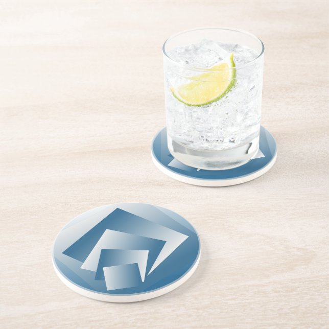 Posavasos Geometría azul teal (Lado)
