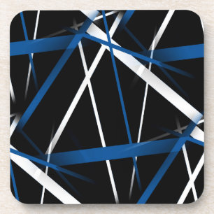 Posavasos Geometría Urbana Negro Blanco Azul