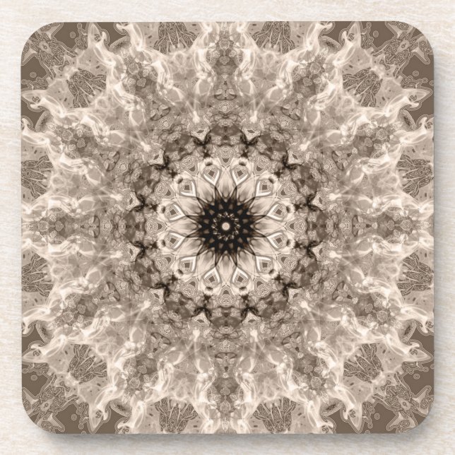 Posavasos geometric, beige, brown, mandalas (Frente)