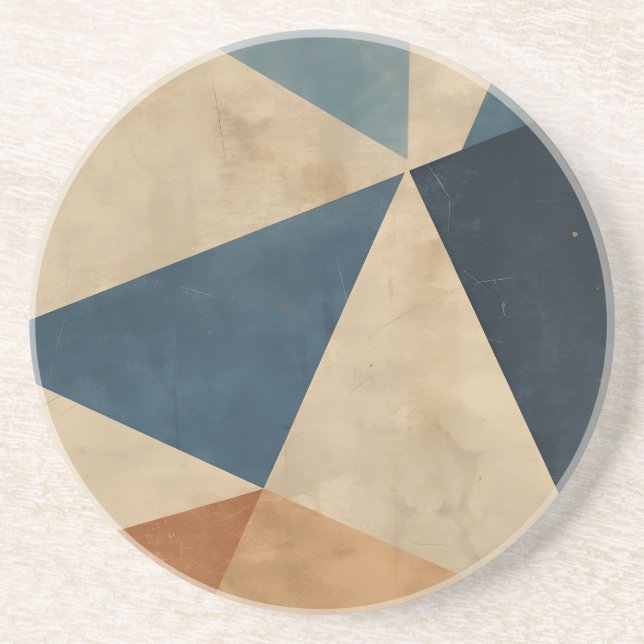Posavasos Geometric Pattern in Blues, Tans, and Rust (Frente)