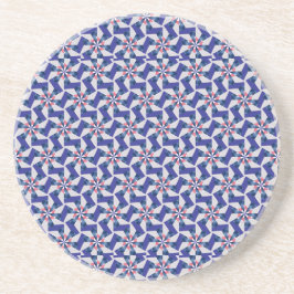 Posavasos Geometric Patterns - Red and Blue Pinwheel Coaster