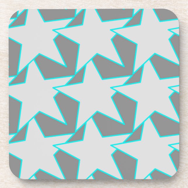 Posavasos Geométrica de estrella moderna - Beverag gris y tu (Frente)
